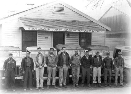 Northern SJC Mosquito Abatement buidling and board members 1950